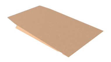 Düz kahverengi bir karton parçası, genellikle ambalaj ve el işi için kullanılır..