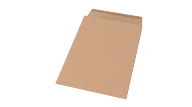 Belgeleri postalamak ya da depolamak için kullanılan düz kahverengi bir zarf..