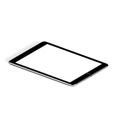 Çok yönlü kullanım için boş bir ekran gösteren, düz bir tablet aygıtı.