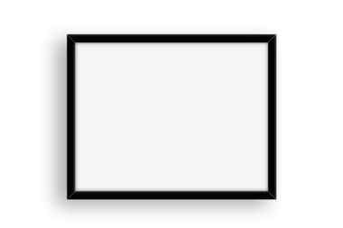Resimleri veya fotoğrafları göstermek için ideal, boş beyaz arkaplanı olan siyah çerçeveli basit bir resim çerçevesi.