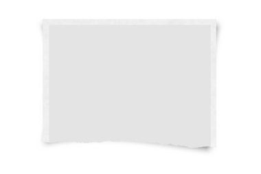 Düz, yırtık beyaz bir kağıt parçası, boş ve işaretsiz, notlar veya çizimler için uygun..