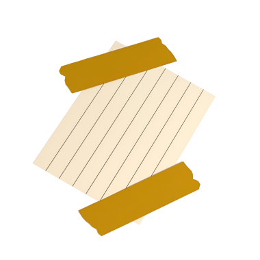 Bir yüzeye bantlanmış, notlar veya mesajlar için uygun bir kağıt parçası.