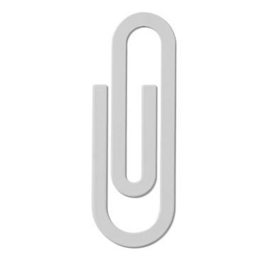 Minimalist beyaz ataç tasarımı, organizasyon ve belge yönetimini sembolize eder.