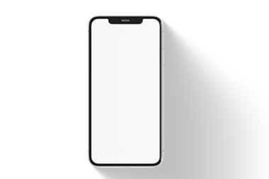 Uygulama gösterimi veya tasarım amaçları için küçük bir arkaplanda boş bir akıllı telefon ekranı.
