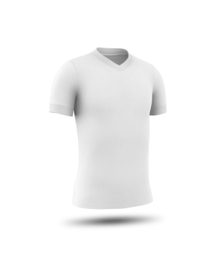 Sade, kısa kollu V yaka tişört havada asılı duruyor..