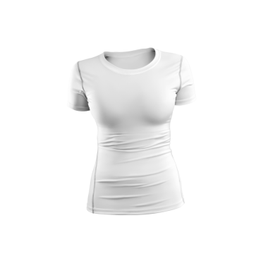 Düz beyaz bir kısa kollu tişört, gündelik kıyafet için uygun ya da çeşitli kıyafetler için taban katman olarak..