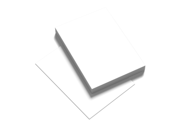 Bir yığın boş kağıt, çeşitli kullanımlar için uygun minimalist tasarımı sergiliyor..