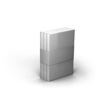 Minimalist bir dikdörtgen blok yığını, muhtemelen depolama veya organizasyon çözümlerini temsil ediyor.