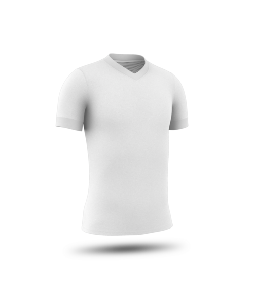 Sade, kısa kollu V yaka tişört havada asılı duruyor..