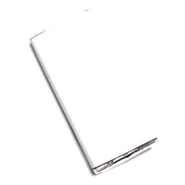 Pürüzsüz kapağı olan boş, beyaz bir defter. Fikir ve notlar yazmak için ideal..