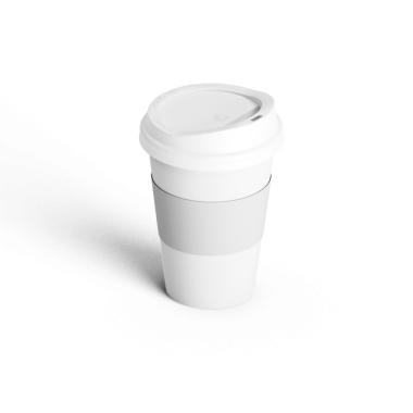 Sıcak içecekler için tasarlanmış kapaklı, tek kullanımlık basit bir kahve fincanı..