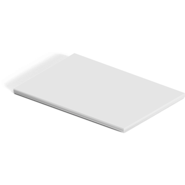 Boş beyaz dikdörtgen bir not defteri, yazmak ya da çizim yapmak için ideal.