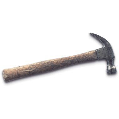 Çivi çakmak ve sökmek için kullanılan tahta saplı basit bir pençe çekici..