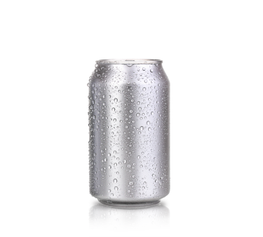 Gümüş bir alüminyum kaplama damlacıklarla kaplı. Soğuk bir içecek içerdiğini gösteriyor..