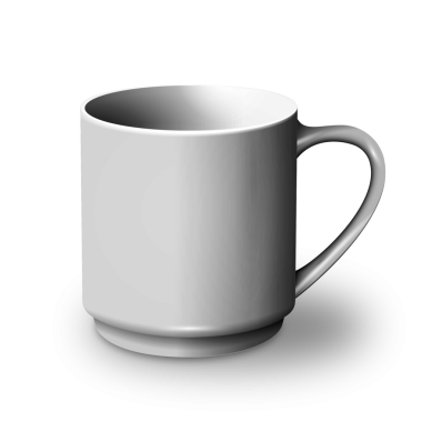 Kahve ya da çay gibi içecekleri tutmak için tasarlanmış, sade, beyaz bir seramik bardak..