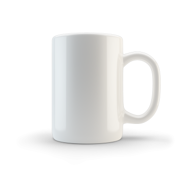 Sade beyaz bir seramik bardak, kahve ya da çay gibi içecekler için uygun..