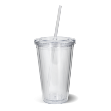 Net bir plastik bardak ve pipet, içecekler için tasarlanmış, içki içmek için ideal..