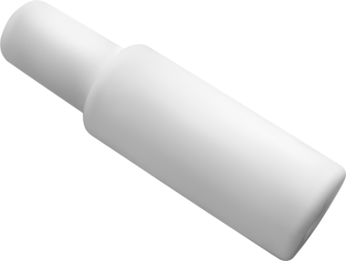 Bu resim basit, beyaz silindirik bir şişe tasvir eder, tipik olarak sıvıları veya kremleri paketlemek için kullanılır.