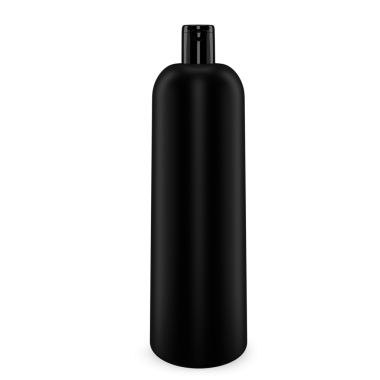 Minimalist tasarımı olan parlak siyah bir şişe. Sıvı dağıtmak için ya da dekoratif bir parça olarak kullanılıyor..