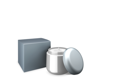 Cilt bakımı ve kozmetik ürünleri için ideal krem kavanozu ve kutu içeren minimalist bir tasarım..