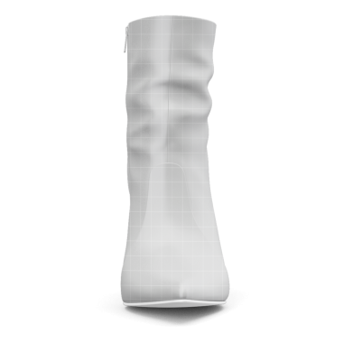 Üç boyutlu, desenli bir yüzeyi olan beyaz bir çorap. Tasarımı ve şekli sergileniyor..