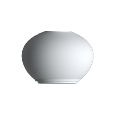 Basit bir tasarımı olan pürüzsüz, yuvarlak, beyaz bir vazo, çiçekleri göstermek için uygun veya dekoratif bir parça olarak.