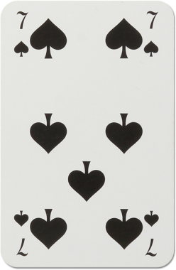 Maça yedilisinin yer aldığı bir oyun kartı, kürek sembollü basit bir tasarım sergiliyor.