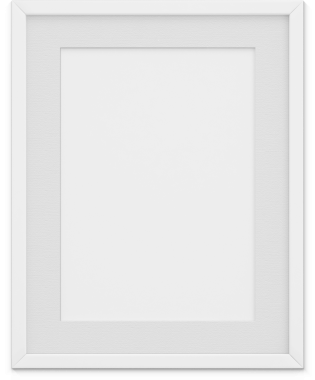 Resim veya fotoğraf için hazırlanmış boş bir beyaz resim çerçevesi.
