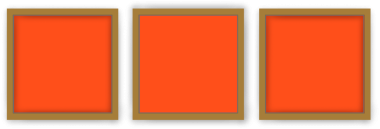 Tiga bingkai persegi berwarna oranye tanpa isi, mungkin untuk digunakan sebagai latar belakang atau Eleen desain.