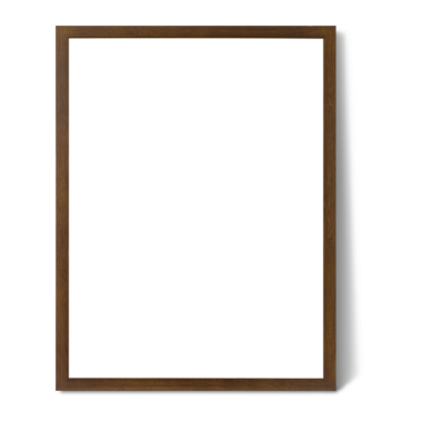 Resim veya fotoğraf göstermek için tasarlanmış boş ahşap çerçeveli bir resim çerçevesi.
