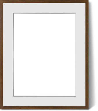 Ahşap kenarlı boş bir çerçeve, resim ya da fotoğraf için hazır..