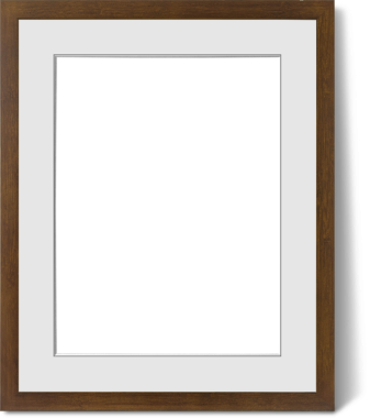 Ahşap kenarlı boş bir çerçeve, resim ya da fotoğraf için hazır..
