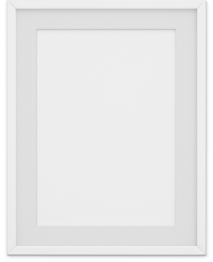 Resim veya fotoğraf gösterilmeye hazır boş bir beyaz çerçeve.