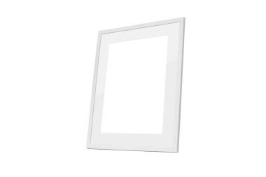 Resim ya da fotoğraf için hazır, bir açıyla gösterilen boş bir fotoğraf çerçevesi.