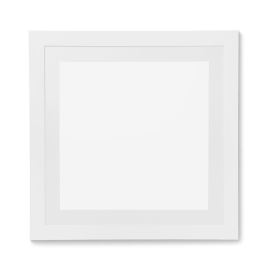 Resim veya fotoğraf göstermek için tasarlanmış boş beyaz bir çerçeve.