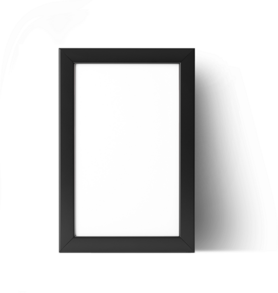 Resimleri veya sanat eserlerini göstermek için ideal, içinde beyaz boşluk olan basit siyah dikdörtgen bir çerçeve..