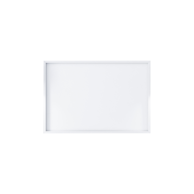 Düz bir yüzeyi olan boş, dikdörtgen bir beyaz tepsi, yemek servisi veya düzenleme için uygundur..