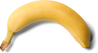 Düz sarı kabuklu tek bir olgun muz. Genellikle çeşitli yemeklerde besleyici bir aperatif ya da malzeme olarak tüketilir..