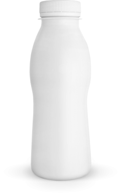 Vidalı düz beyaz plastik bir şişe, tipik olarak içecekler ya da sıvılar için kullanılır..