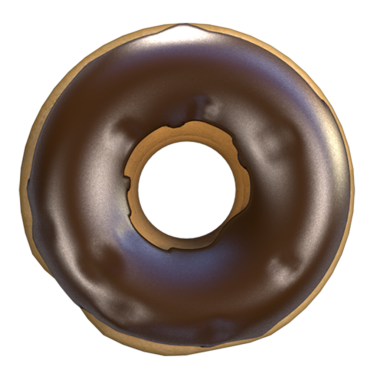 Altın tabanlı parlak çikolata kaplı bir çörek. Tatlı ya da atıştırmalık için mükemmel bir ziyafet sunuyor..