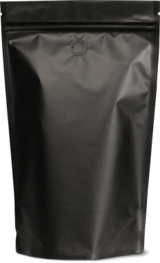 Siyah yeniden mühürlenebilir bir kese, genellikle yiyecek ve ürünleri paketlemek için kullanılır..