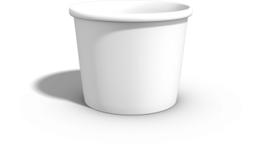 Basit, boş beyaz bir bardak, genellikle içecek veya yiyecek servisi için kullanılır..