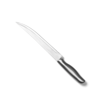 Zarif, paslanmaz çelik bir bıçak ve eğri bir bıçak. Mutfak işlerinde hassasiyet için tasarlanmış..