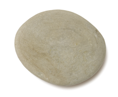 Düz, yuvarlak, açık bej renkli bir taş, dekoratif amaçlar için uygun veya tasarımda doğal bir element olarak.