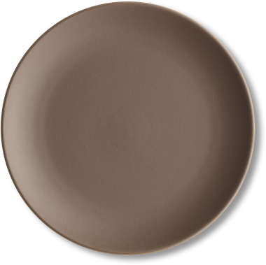 Basit, yuvarlak kahverengi bir tabak yemek servisi için uygun..