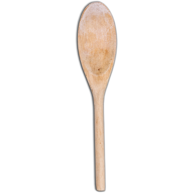 Basit bir tahta kaşık, yemek pişirmek ve servis etmek için kullanılır..