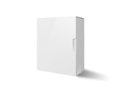 Zarif bir tasarımı olan, ambalaj veya depolama amaçlı basit, modern bir beyaz kutu..