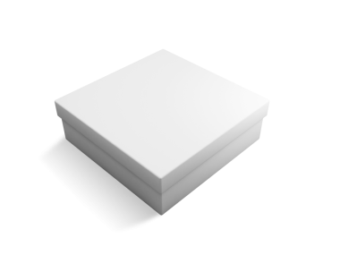 Temiz bir tasarımı olan, ambalaj veya depolama amaçlı basit, kapalı bir beyaz kutu.