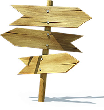 Farklı yönlere bakan okları olan tahta bir işaret direği, seçenekleri ya da yönleri gösteriyor..