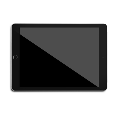 Çeşitli dijital işlevler ve uygulamalar için tasarlanmış siyah ekranlı şık bir tablet aygıtı.